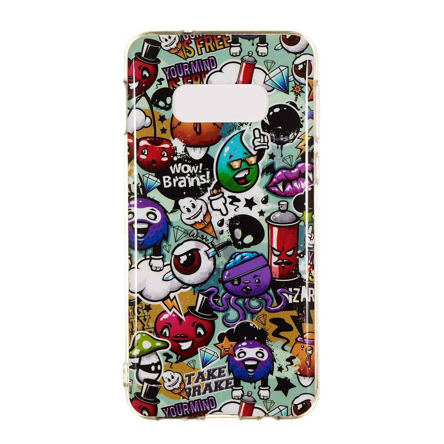 Carcasa Husa Samsung Galaxy S10e Model Graffiti, Fosforescent, Antisoc + Folie sticla securizata Samsung Galaxy S10e Tempered Glass Full - Viceversa