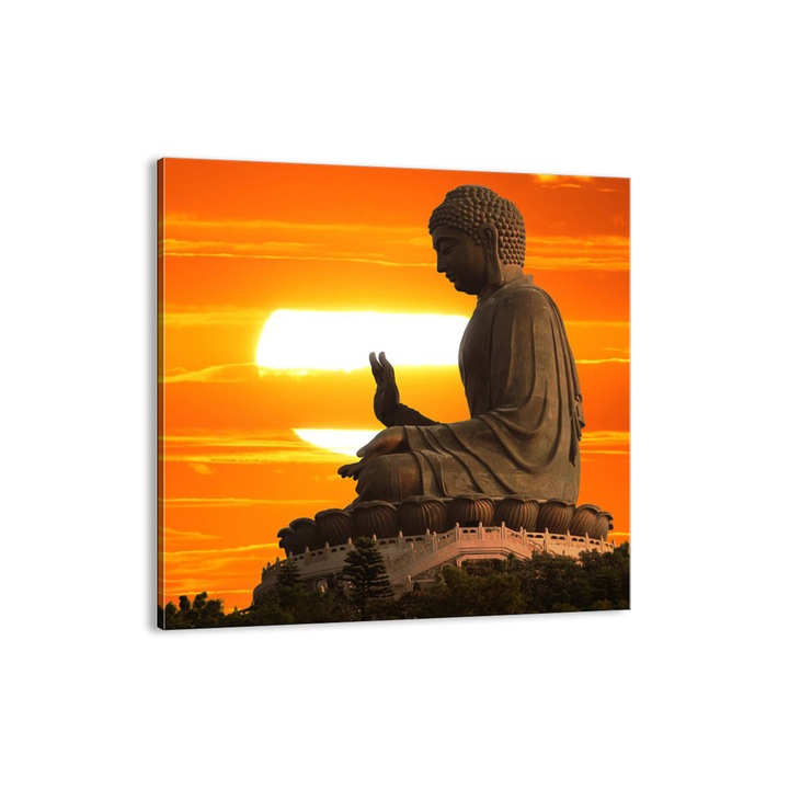 Tablou Canvas, 30x30 cm, Asia Buddha Soarele, AC30x30-3532