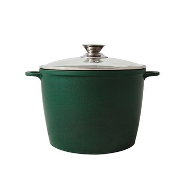 Oala tip tuci din aluminiu 28 cm Grunberg cu interior teflonat, Volum 10 L, Capac din sticla Termorezistenta, Verde Oala tip tuci din aluminiu 28 cm Grunberg cu interior teflonat, Volum 10 L, Capac din sticla Termorezistenta, Verde