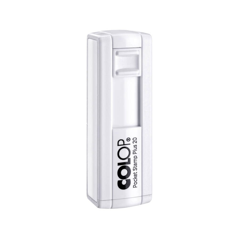 Stampila buzunar Colop PS Plus 20, parafa medic, tus albastru, 14 x 38 mm, culoare alba