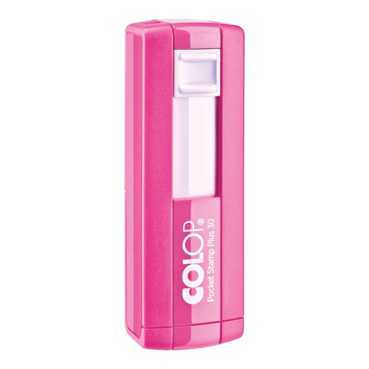 Stampila buzunar Colop PS Plus 30, parafa medic, tus albastru, 18 x 47 mm, culoare roz