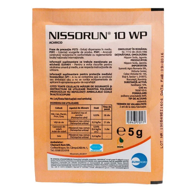 Insecticid - Nissorun 10 WP - 5 gr