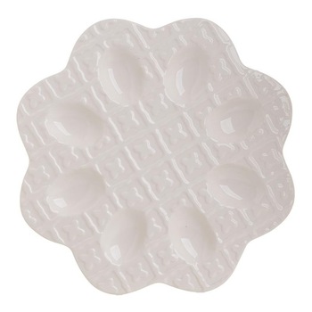 Platou pentru oua din ceramica, crem, D- 27.5 cm Platou pentru oua din ceramica, crem, D- 27.5 cm