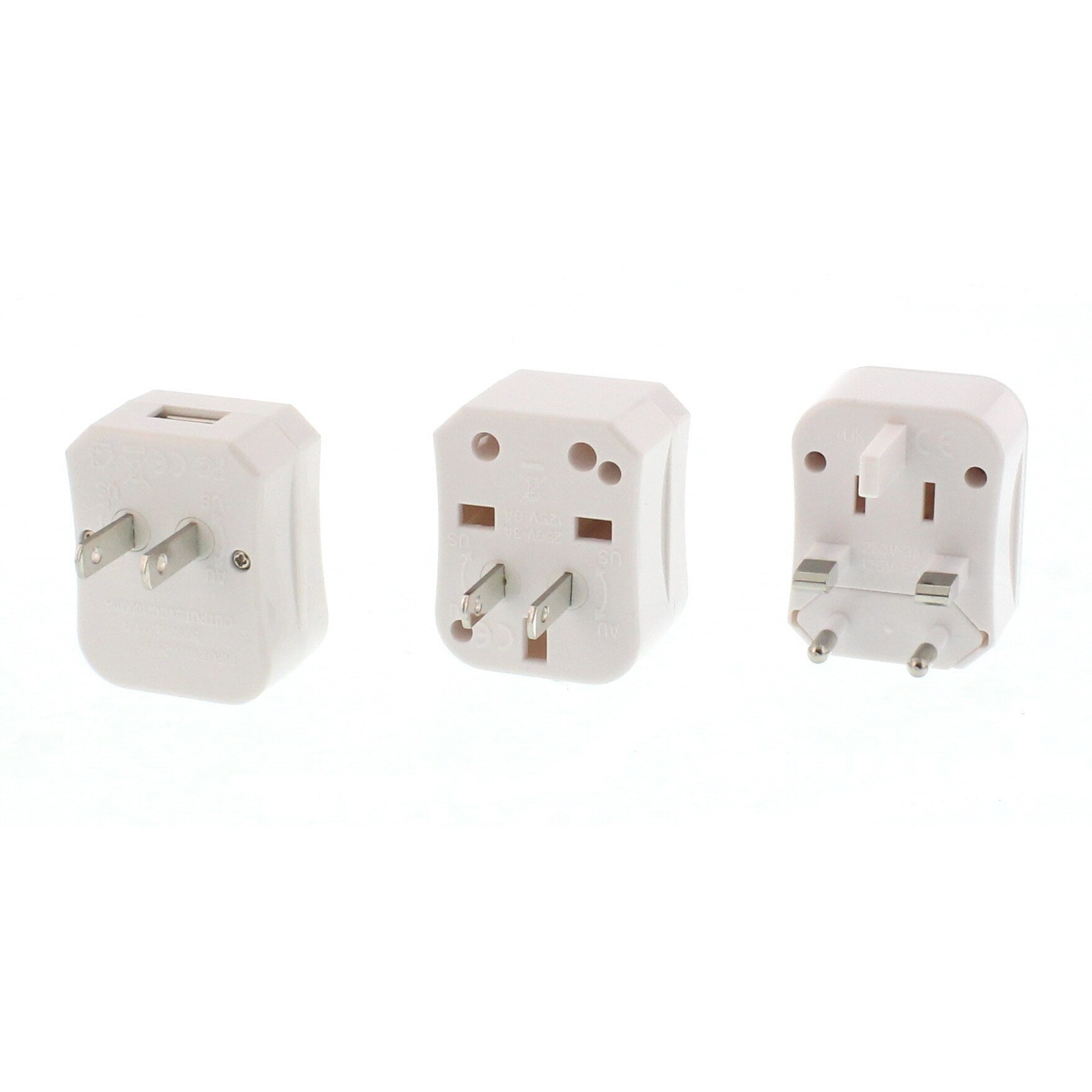 Set Adaptor universal de calatorie Well, cu USB, EU - SUA - AUS - UK, alb