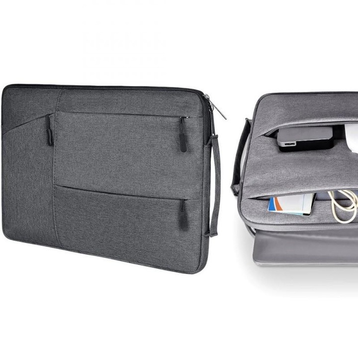 Geanta laptop Tech-Protect Pocket Macbook Air / Pro 13 inch Dark Grey