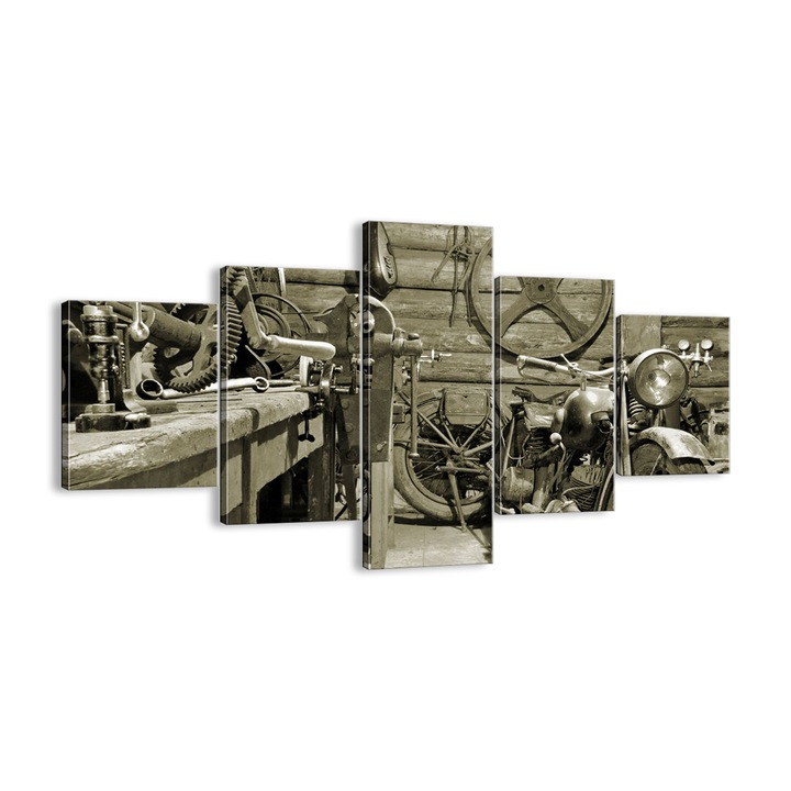 Tablou Canvas, 125x70 cm, Atelier De Motociclete, EA125x70-3519
