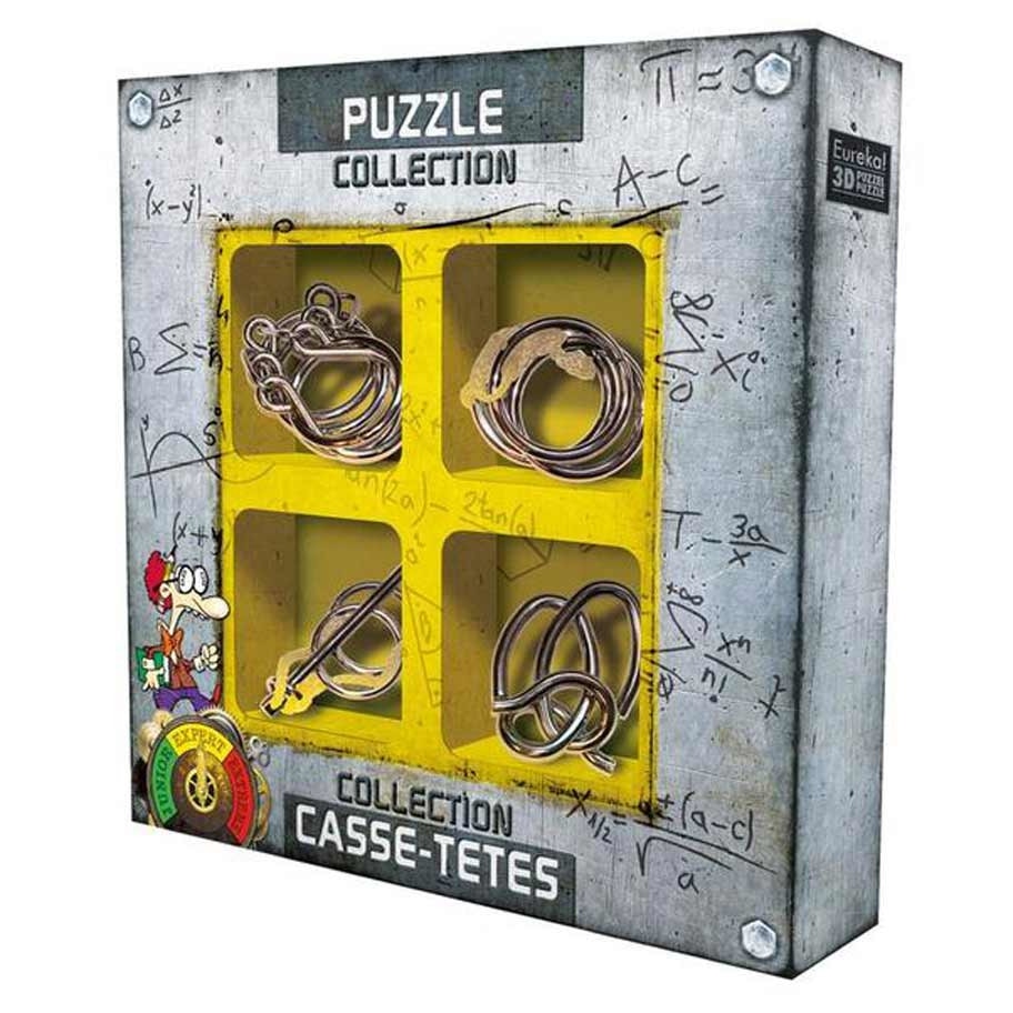 Puzzle mecanic Eureka - Junior metal puzzles - set galben