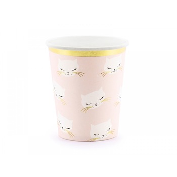 Pahare de carton, Roz, 200ml, 6 buc/set Pahare de carton, Roz, 200ml, 6 buc/set