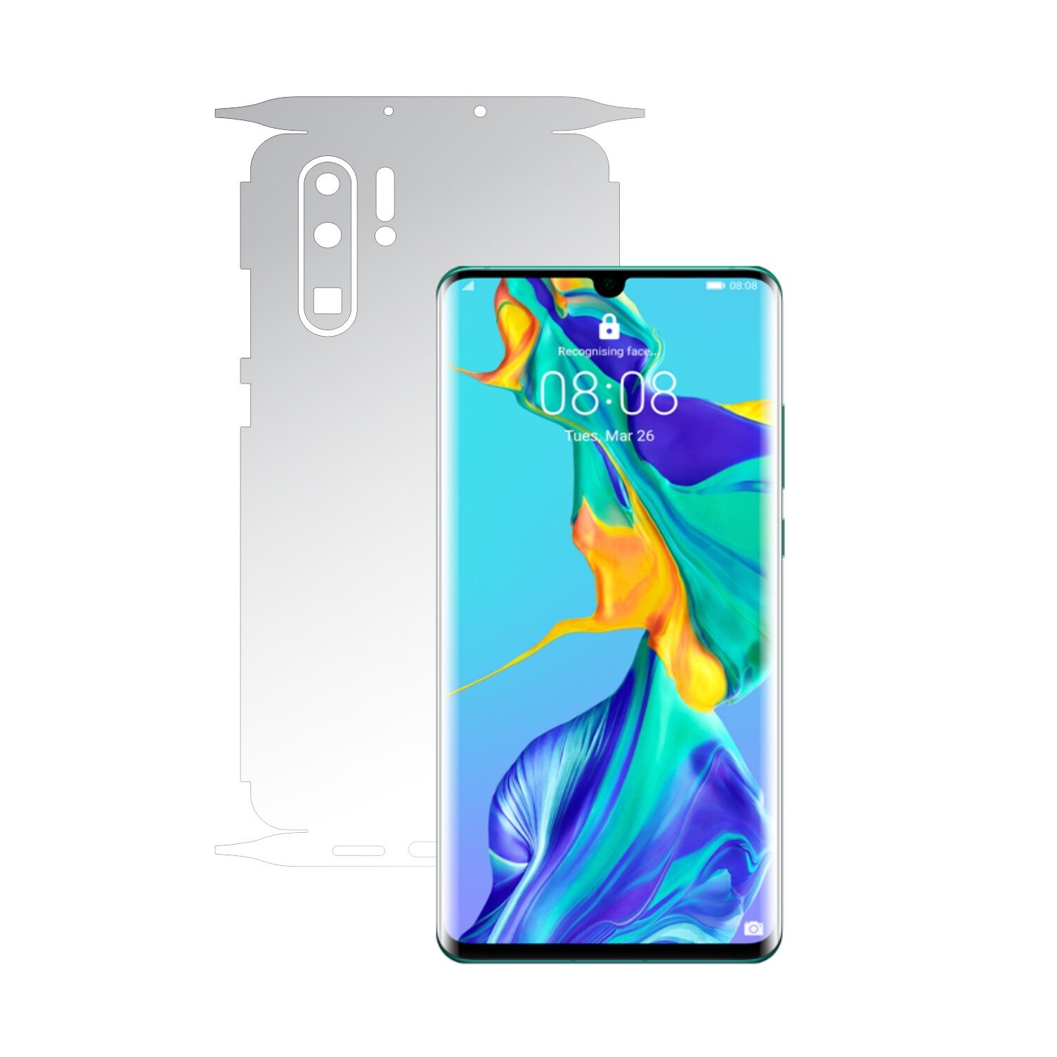 Folie Protectie Spate Invisible Skinz HD pentru Huawei P30 Pro New Edition - Folie Siliconica Ultra-Clear cu taiere 360 Cut pentru Carcasa Spate si Laterale, Skin Adeziv Transparent