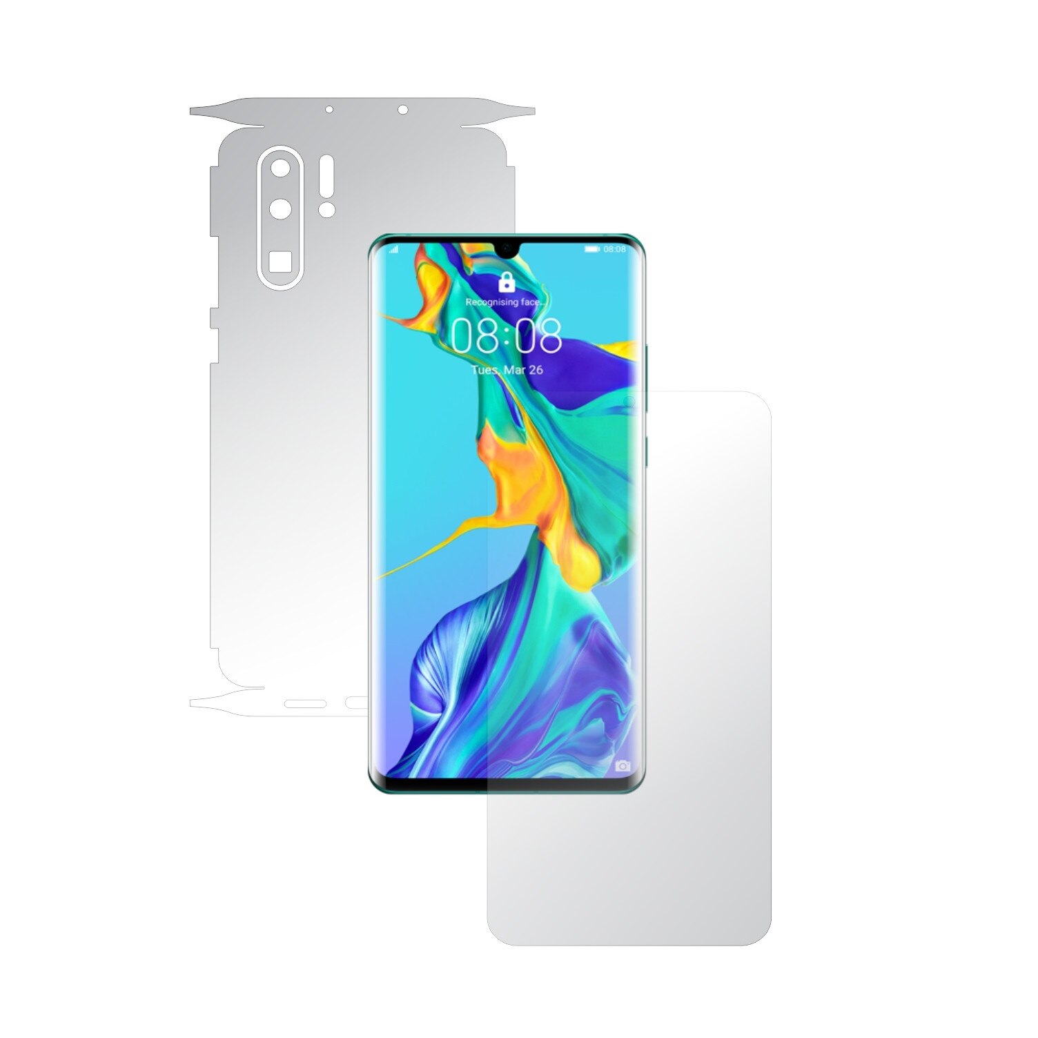 Folie Full Body Invisible Skinz UHD AutoRegeneranta pentru Huawei P30 Pro - Folie Protectie Siliconica Ultra-Clear cu taiere 360 Cut pentru Ecran, Carcasa Spate si Laterale, Skin Adeziv Transparent, Edge to Edge Cover