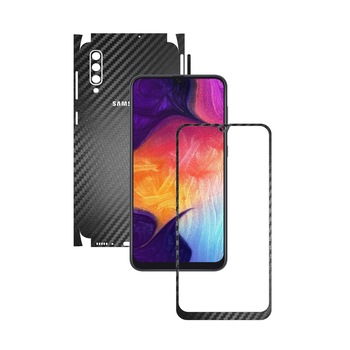 Folie Protectie Carbon Skinz pentru Samsung Galaxy A50 - Carbon Negru 360 Cut, Skin Adeziv Full Body Cover pentru Rama Ecran, Carcasa Spate si Laterale Folie Protectie Carbon Skinz pentru Samsung Galaxy A50 - Carbon Negru 360 Cut, Skin Adeziv Full Body Cover pentru Rama Ecran, Carcasa Spate si Laterale