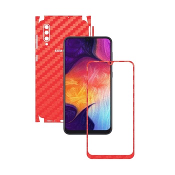 Folie Protectie Carbon Skinz pentru Samsung Galaxy A50 - Carbon Rosu 360 Cut, Skin Adeziv Full Body Cover pentru Rama Ecran, Carcasa Spate si Laterale Folie Protectie Carbon Skinz pentru Samsung Galaxy A50 - Carbon Rosu 360 Cut, Skin Adeziv Full Body Cover pentru Rama Ecran, Carcasa Spate si Laterale