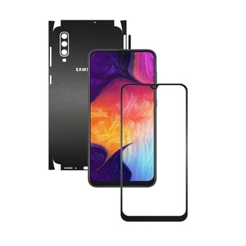 Folie Protectie Carbon Skinz pentru Samsung Galaxy A50 - Negru Mat 360 Cut, Skin Adeziv Full Body Cover pentru Rama Ecran, Carcasa Spate si Laterale Folie Protectie Carbon Skinz pentru Samsung Galaxy A50 - Negru Mat 360 Cut, Skin Adeziv Full Body Cover pentru Rama Ecran, Carcasa Spate si Laterale