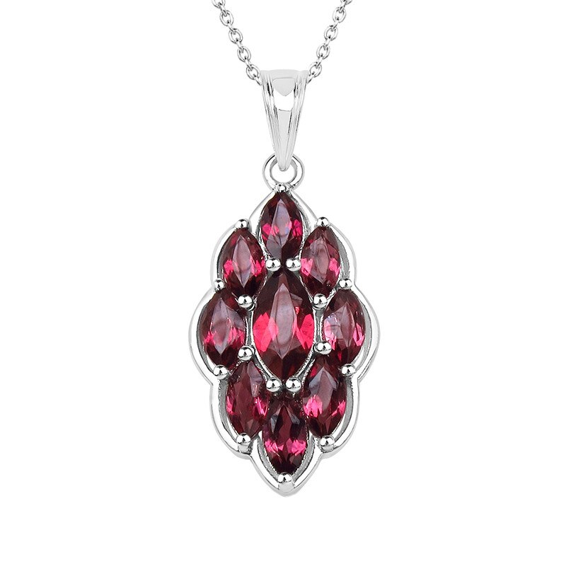 Pandantiv cu Lant Fantazzia Argint 925 Rodolite, Ajustabil 40-50 P3496RH