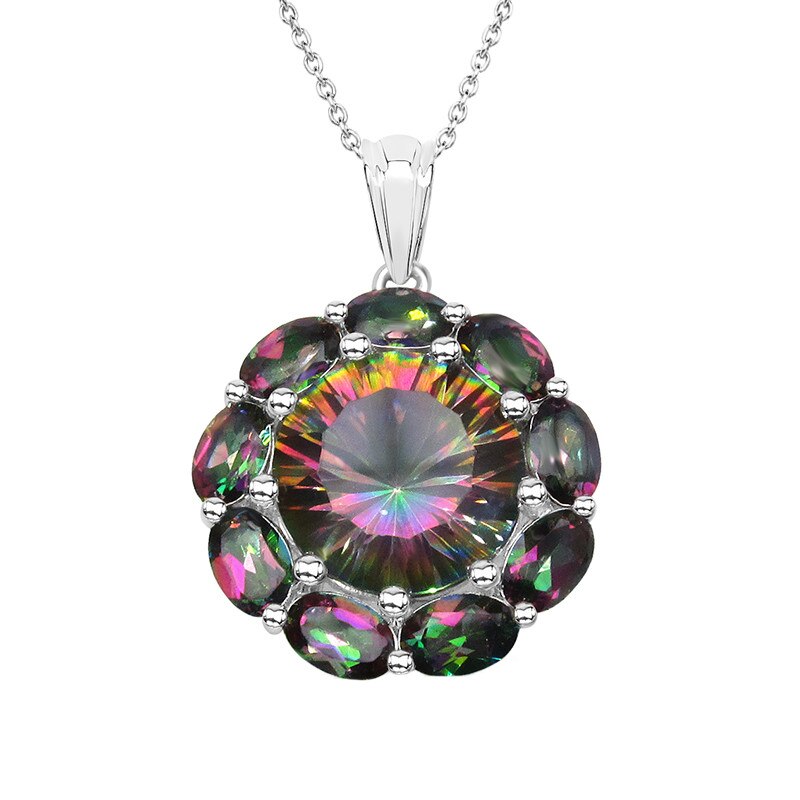 Pandantiv cu Lant Fantazzia Argint 925 Mistic Quartz, Ajustabil 40-50 P3502MYSQTZ
