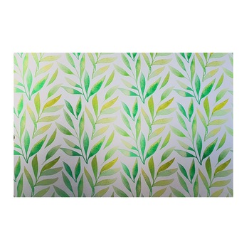 Folie pentru geam decorativa frunze verzi galbene, 10 m x 1 m Folie pentru geam decorativa frunze verzi galbene, 10 m x 1 m