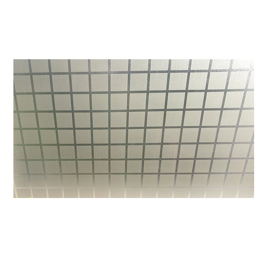 Folie decorativa pentru geam autoadeziva patrate gri, 10 m x 0.9 m