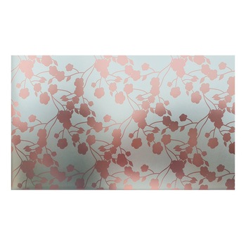 Folie decorativa pentru geam autoadeziva floral caramiziu, 10 m x 1 m Folie decorativa pentru geam autoadeziva floral caramiziu, 10 m x 1 m