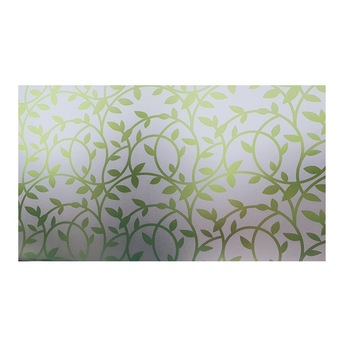 Folie decorativa pentru geam autoadeziva frunze stilizate verzi, 5 m x 1 m Folie decorativa pentru geam autoadeziva frunze stilizate verzi, 5 m x 1 m