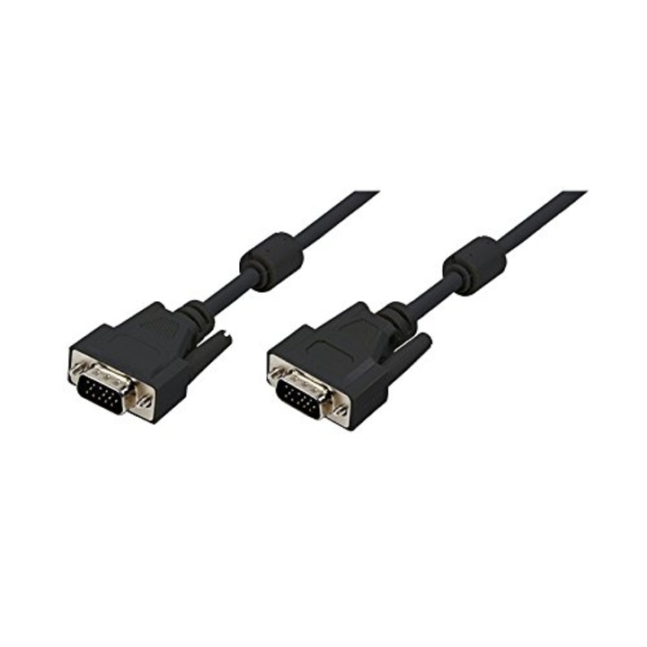 Cablu VGA Logilink, 2x Ferrita HQ, lungime 15 m