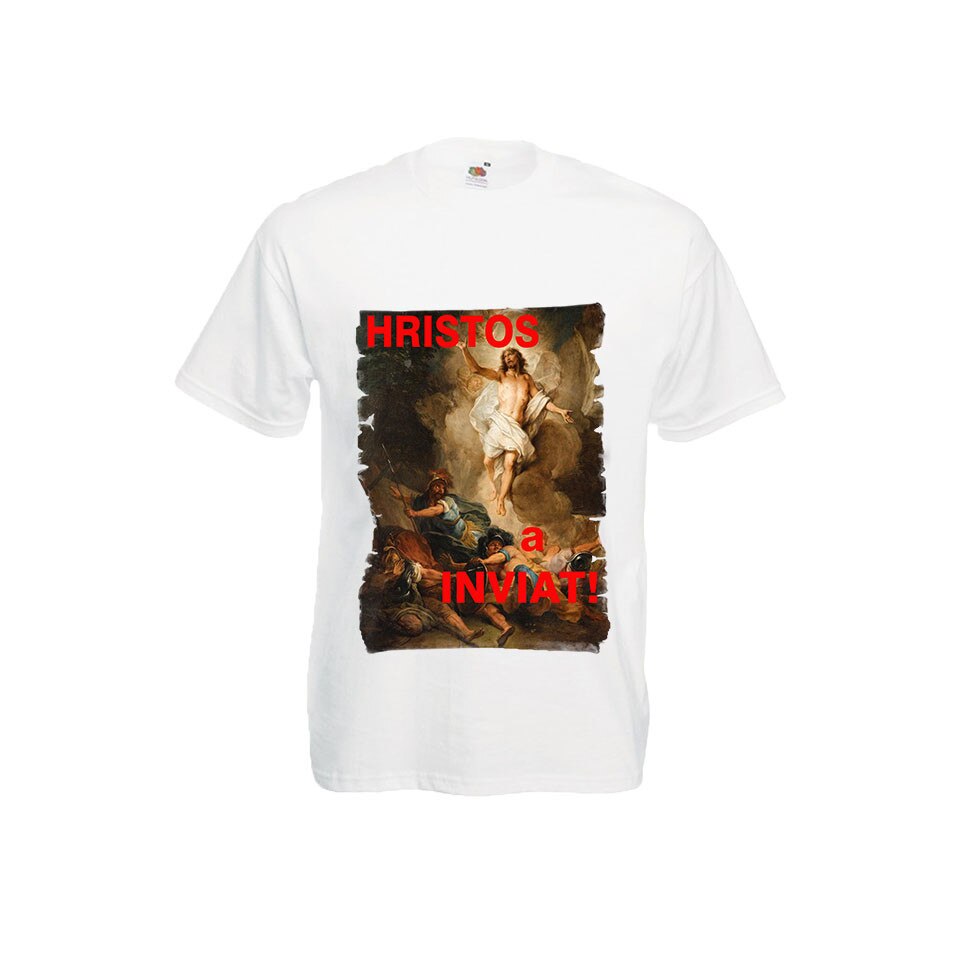 Tricou personalizat Fruit of the loom Hristos a inviat M