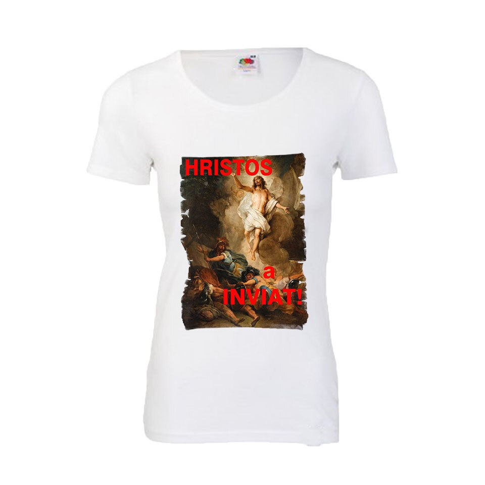 Tricou personalizat Fruit of the loom dama Hristos a inviat L