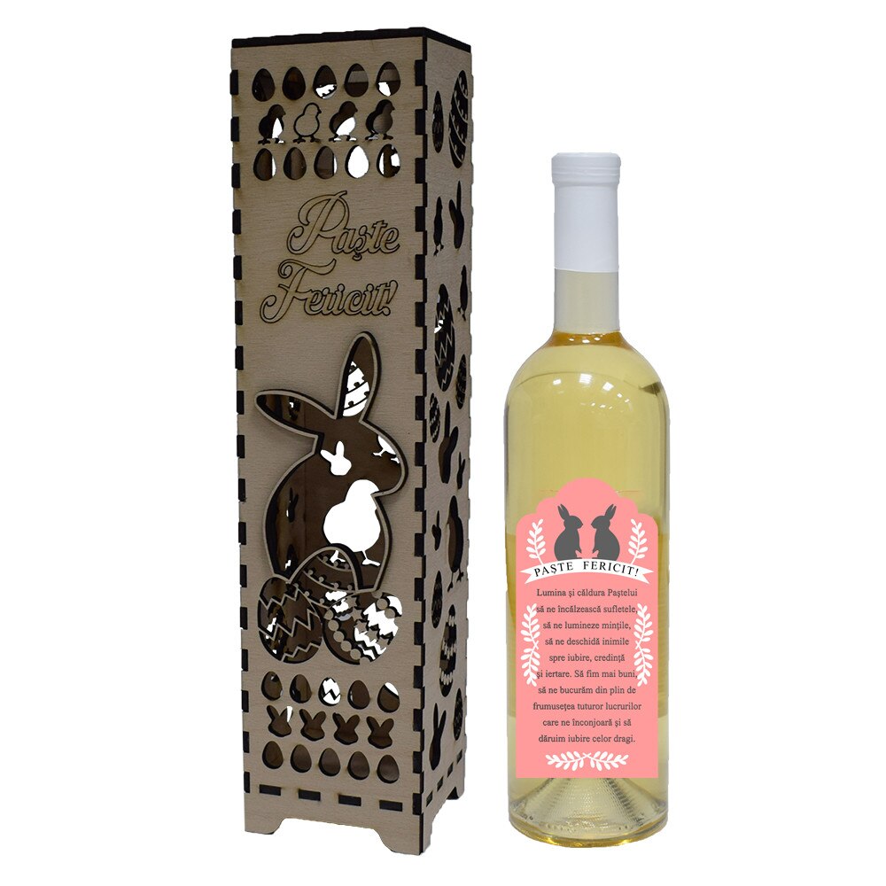 Cadou cu Vin 7.5 dl pentru Pasti/Roz