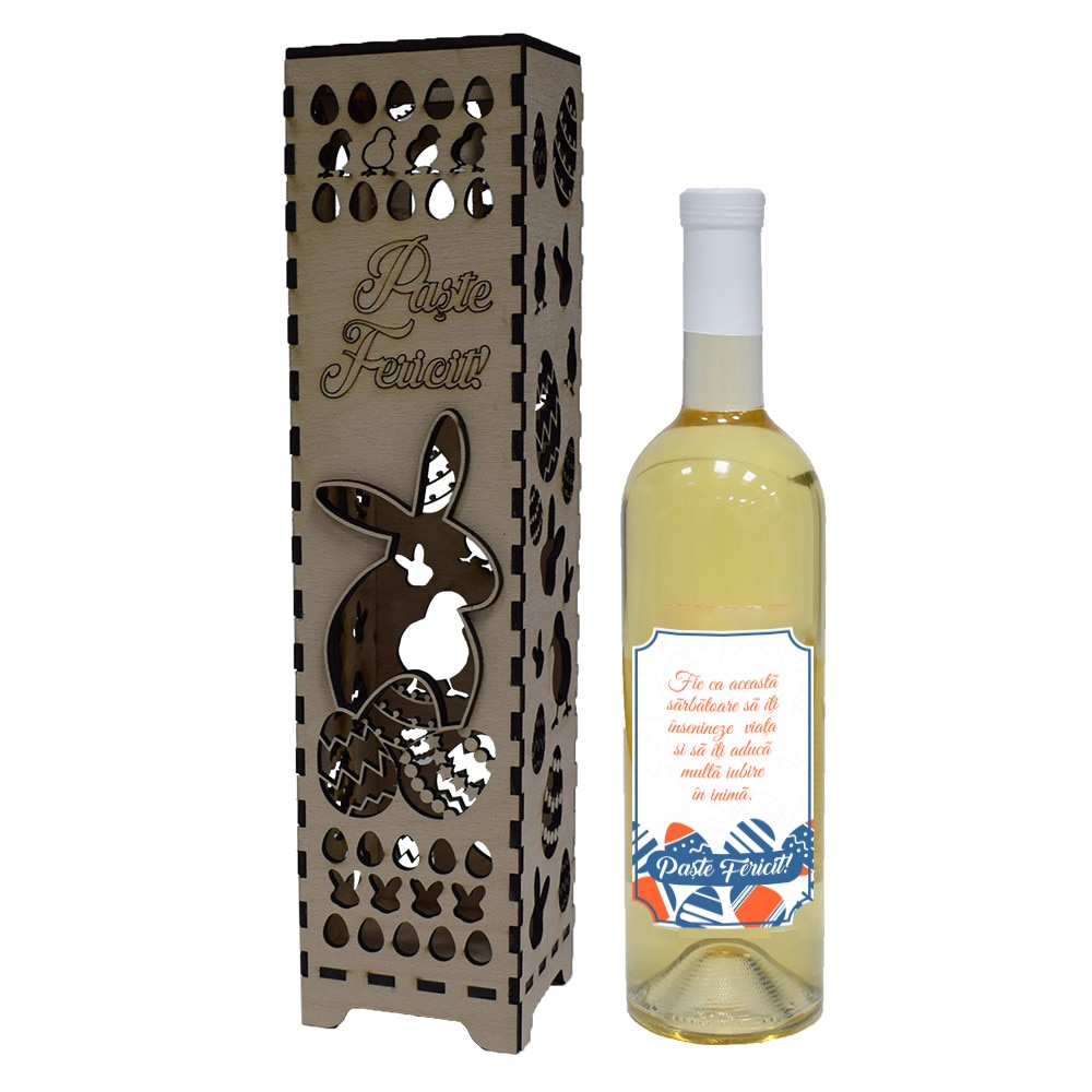 Cadou cu Vin 7.5 dl pentru Pasti/Albastru