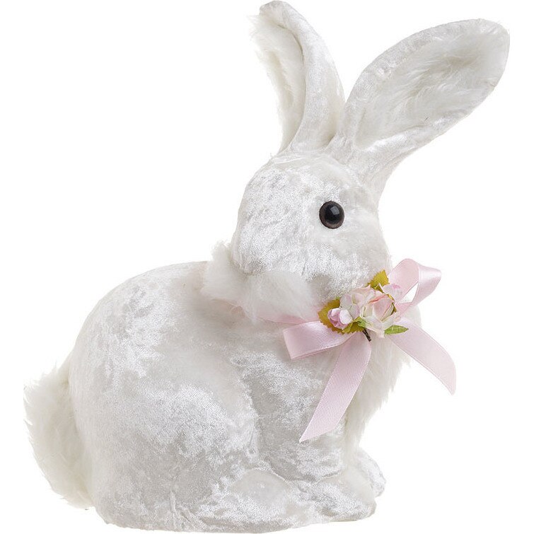 Iepuras alb poliester, 27.5 x 17 x 30.5 cm