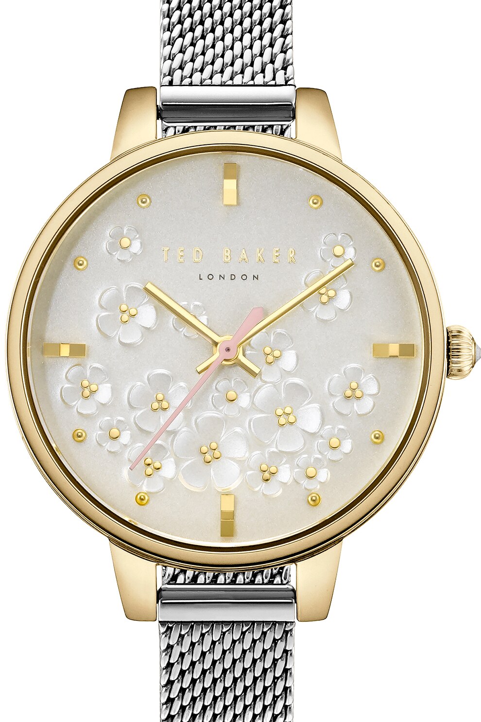 Ted Baker, Ceas analog cu motive florale, Auriu/Argintiu eMAG.ro