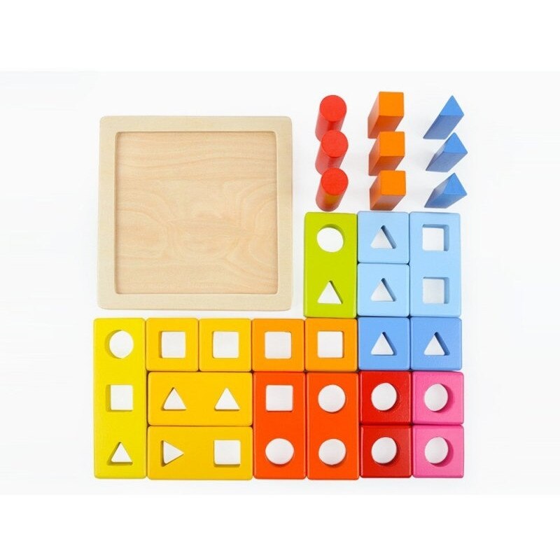 Joc din lemn Momki - Sortarea formelor