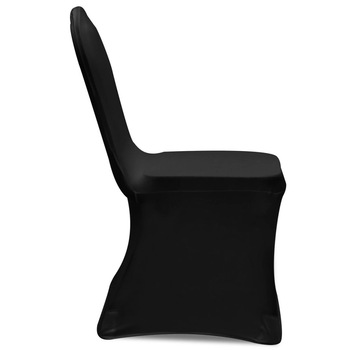 Set de 6 de huse elastice pentru scaune, vidaXL, Tesatura, Negru Set de 6 de huse elastice pentru scaune, vidaXL, Tesatura, Negru