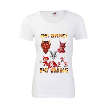 Tricou personalizat Fruit of the loom dama Am draci pe mine S Tricou personalizat Fruit of the loom dama Am draci pe mine S