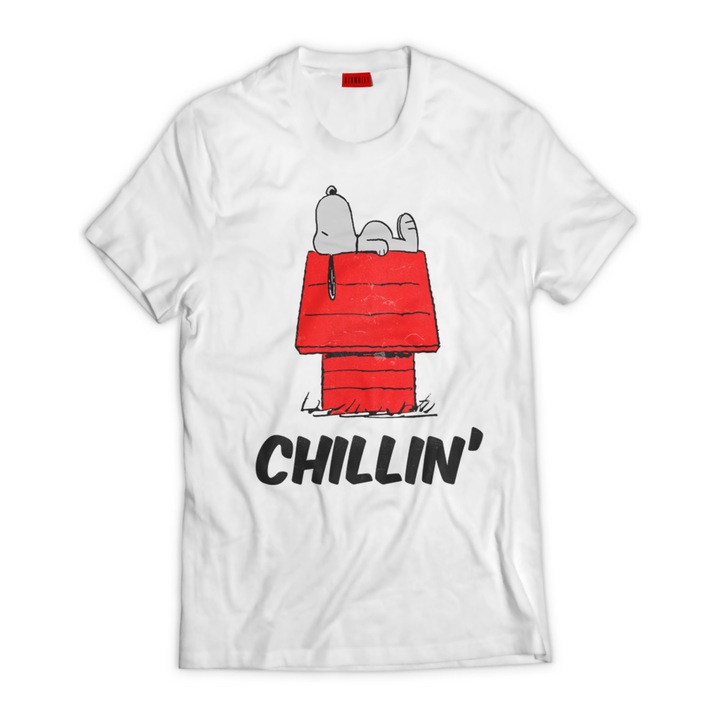 Tricou Chillin , Culoarea Alb, Marimea M