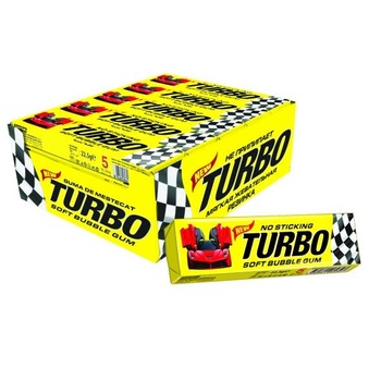 Cutie Guma Turbo cu surprize, Pachet de buzunar 5 gume, 20gX20buc Cutie Guma Turbo cu surprize, Pachet de buzunar 5 gume, 20gX20buc