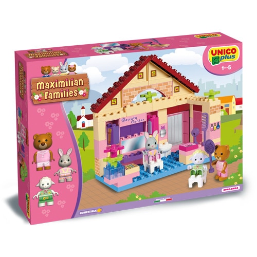 Set constructie Unico pentru copii Maximilian Families Salon de infrumusetare, 80 piese