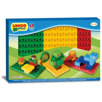 Set 3 placi Unico pentru constructie, colorate Set 3 placi Unico pentru constructie, colorate
