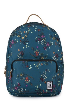 Rucsac The Pack Society clasic albastru cu imprimeu floral Rucsac The Pack Society clasic albastru cu imprimeu floral