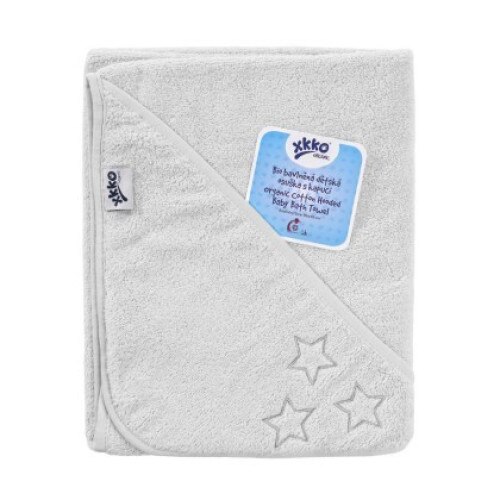 Prosop cu gluga bumbac organic White 90x90 cm XKKO XKK_ORGHDT001