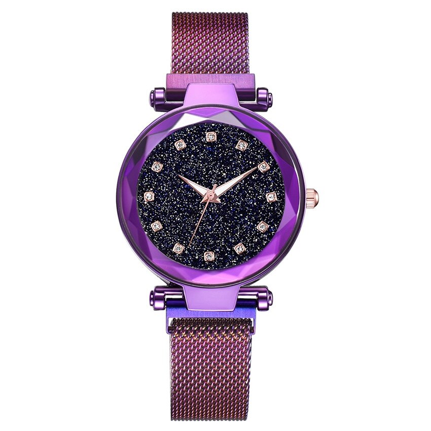 Ceas dama GENEVA, model Starry Sky cu bratara magnetica, elegant