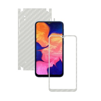 Folie Protectie Carbon Skinz pentru Samsung Galaxy A10 - Carbon Alb 360 Cut, Skin Adeziv Full Body Cover pentru Rama Ecran, Carcasa Spate si Laterale Folie Protectie Carbon Skinz pentru Samsung Galaxy A10 - Carbon Alb 360 Cut, Skin Adeziv Full Body Cover pentru Rama Ecran, Carcasa Spate si Laterale