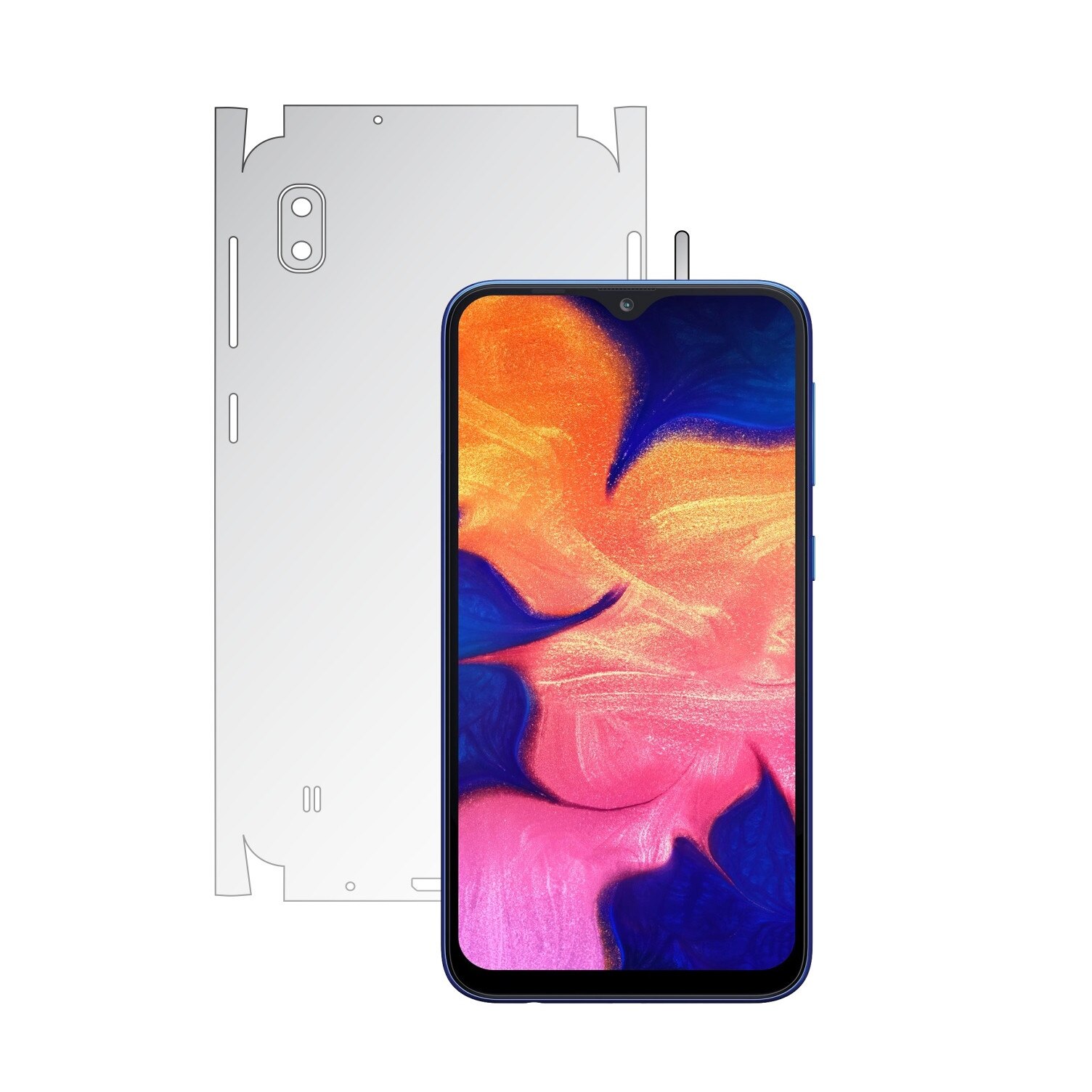 Folie Protectie Spate Invisible Skinz HD pentru Samsung Galaxy A10 - Folie Siliconica Ultra-Clear cu taiere 360 Cut pentru Carcasa Spate si Laterale, Skin Adeziv Transparent, Edge to Edge Full Case Cover