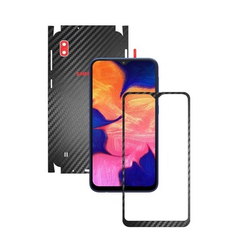 Folie Protectie Carbon Skinz pentru Samsung Galaxy A10 - Carbon Two Tone Negru / Rosu, Skin Adeziv Full Body Cover pentru Rama Ecran, Carcasa Spate si Laterale Folie Protectie Carbon Skinz pentru Samsung Galaxy A10 - Carbon Two Tone Negru / Rosu, Skin Adeziv Full Body Cover pentru Rama Ecran, Carcasa Spate si Laterale