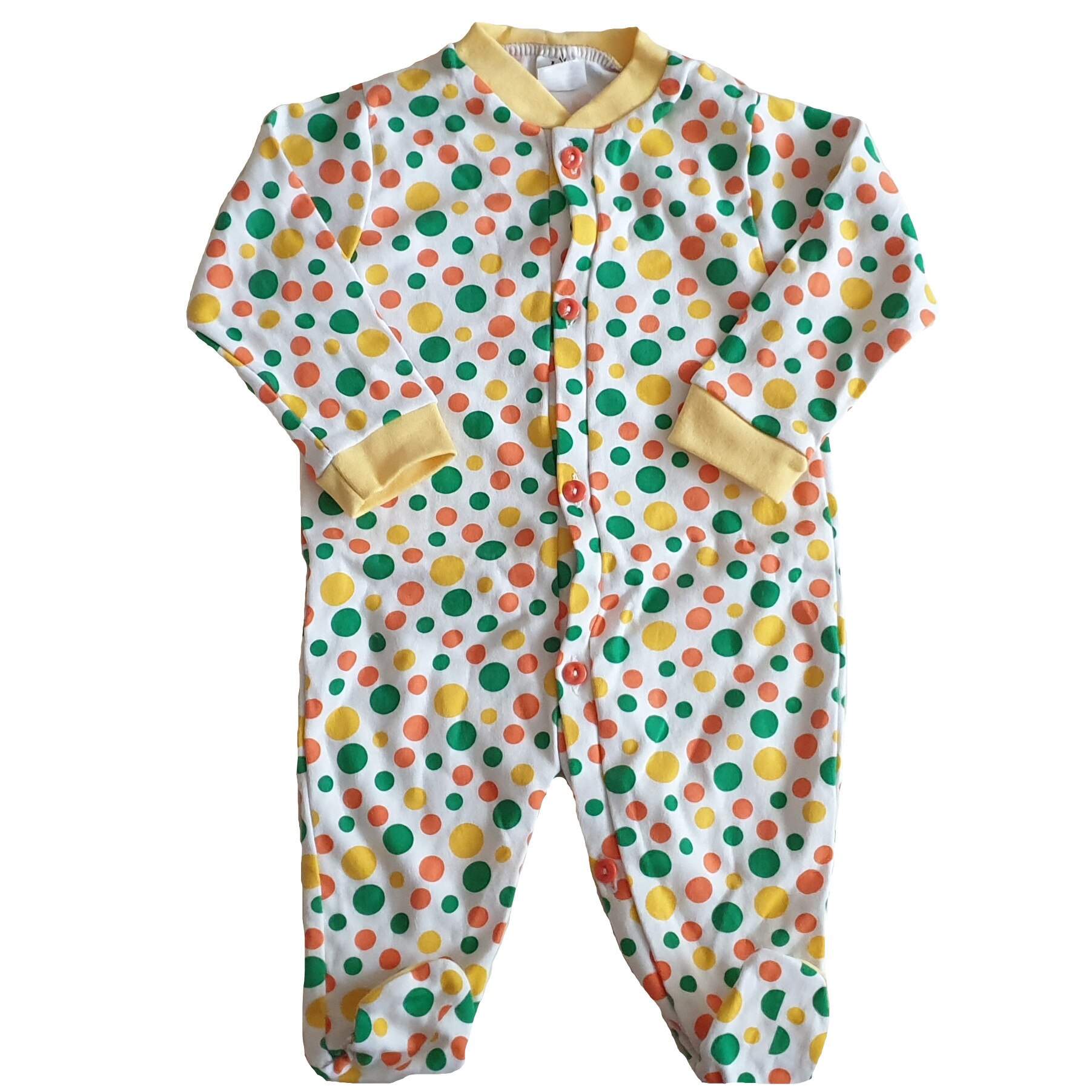 Salopeta Handmade Minis Boutique, cu buline multicolore, 3-6 luni
