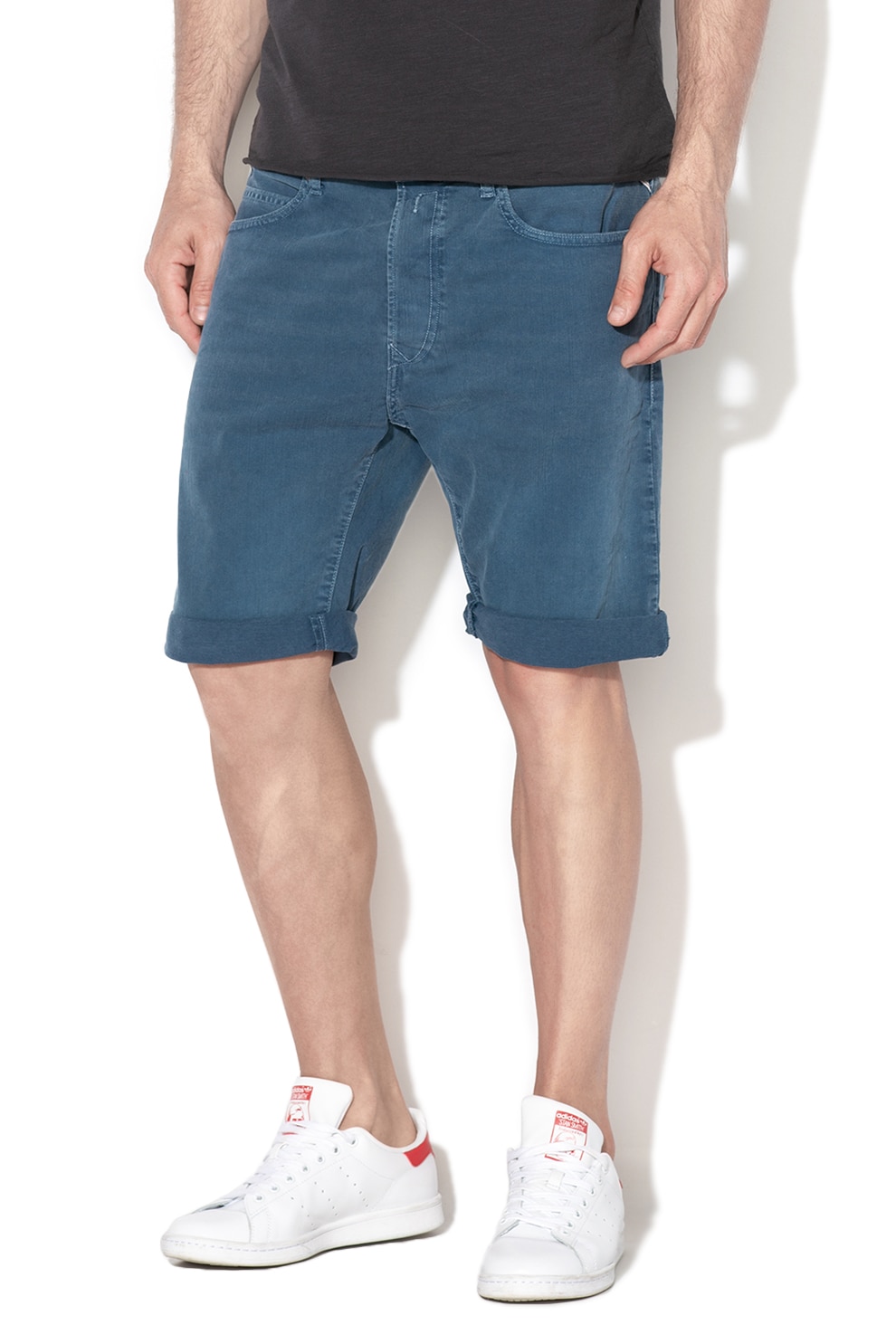 Replay, Bermude de denim cu croiala conica RBJ 901, Albastru prafuit, 30