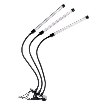 Lampa pentru cresterea plantelor cu 3 picioare si 120 led-uri, temporizator, corp reglabil, clips si adaptor USB Lampa pentru cresterea plantelor cu 3 picioare si 120 led-uri, temporizator, corp reglabil, clips si adaptor USB
