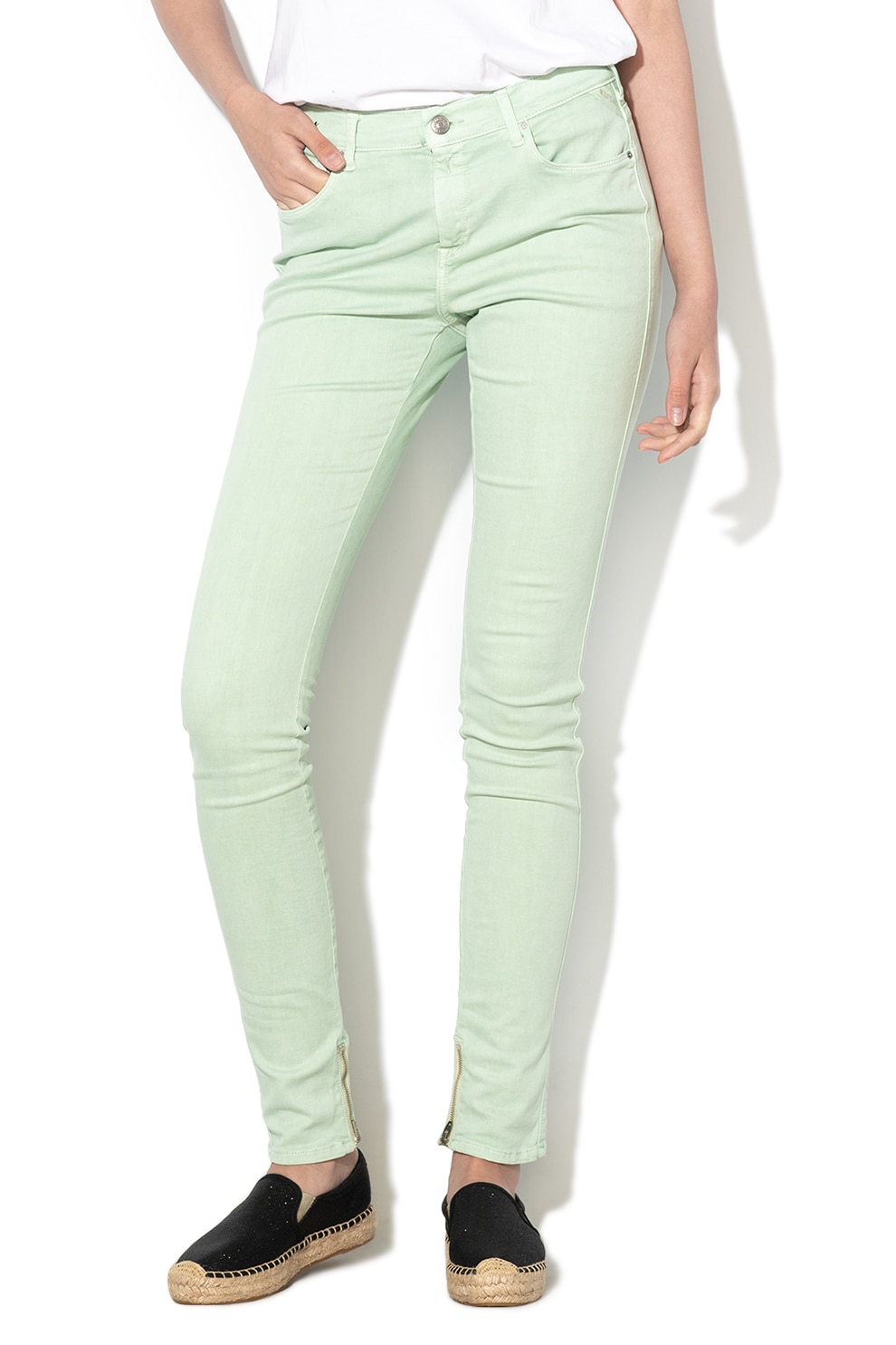 Replay, Blugi elastici Stella, Verde deschis