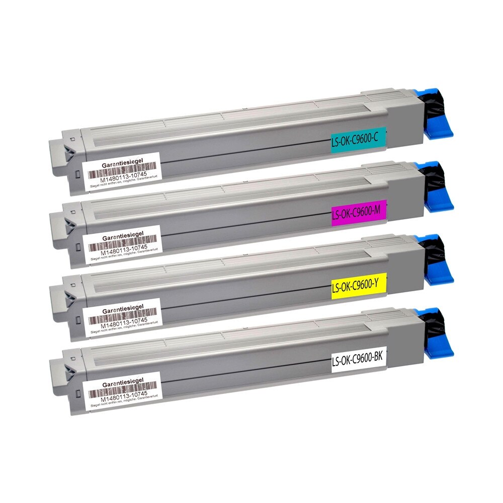 Set 4 Cartuse C9600 BK/C/M/Y 60000 Pag compatibile Oki C 9600DN, 9600HDN, 9600HDTN, 9650 XF, 9650 XFPRO, 9650XFPROL, 9650, 9650DN, 9650HDTN, 9650HDN, 9650N, 9800 MFP, 9800HDTN, 9800GA MFP, 9800HDN, 9800GA, 9850 HDN, 9850 HDTN