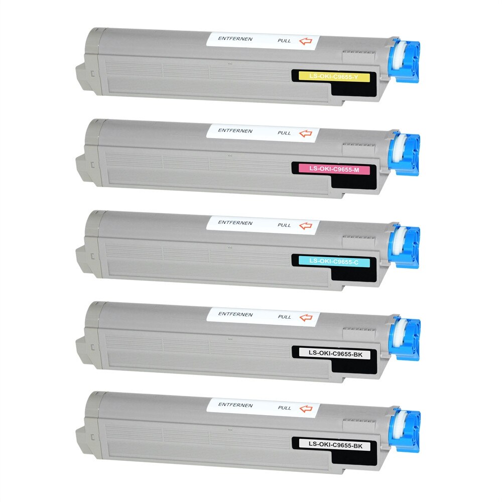 Set 5 Cartuse C9655 2BK/C/M/Y 112500 Pag compatibile Oki C9655N,9655DN,9655HDN,9655HDTN
