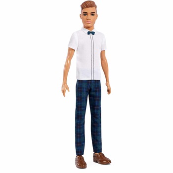 Papusa Ken Fashionistas brunet cu camasa si papion FXL61 Mattel Papusa Ken Fashionistas brunet cu camasa si papion FXL61 Mattel